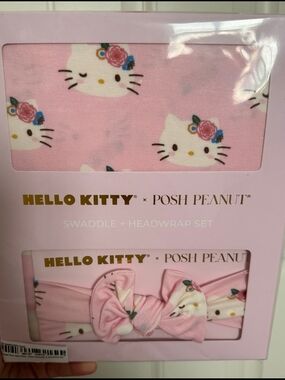 Posh Peanut Hello Kitty Swaddle & Headband SET. NEW